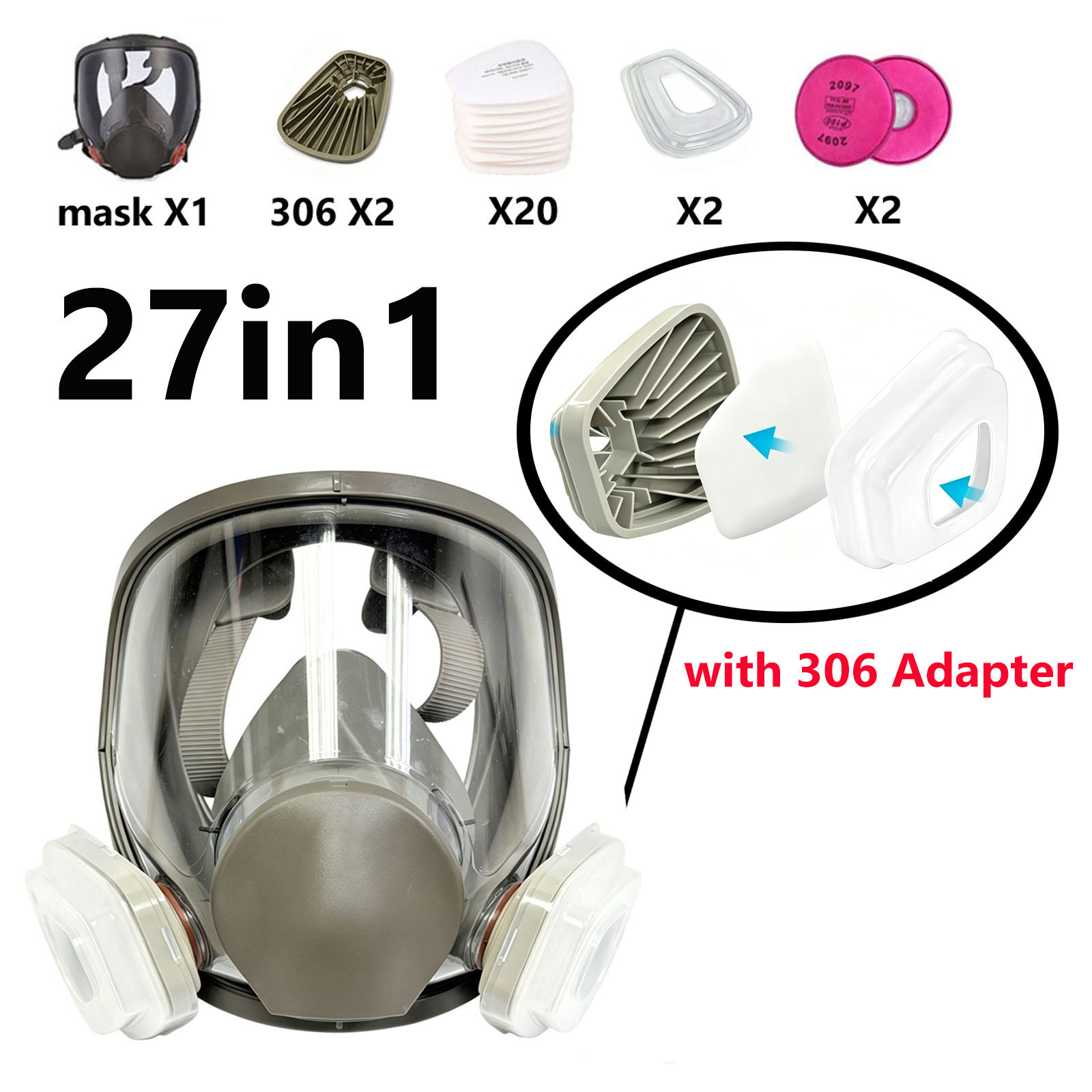6800 Full Face Respirator with - огляд і ціна Dust Mask Construction